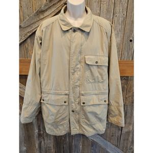 Vintage eddie bauer size large men's cargo pocket jacket windbreaker outdoor -